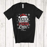MacnyStore - Personalized Custom Name Leader Of The Cousin Crew; Humorous Christmas Plaid Santa; Family T-Shirt