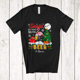 MacnyStore - Personalized Custom Name Santa We Need More Beer; Adorable Christmas Tree Flamingo Drinking T-Shirt
