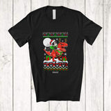 MacnyStore - Personalized Custom Name Santa Border Collie Riding T-Rex; Awesome Christmas Sweater Animal T-Shirt