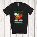 MacnyStore - Personalized Custom Name Santa Corgi Riding T-Rex; Awesome Christmas Sweater Animal T-Shirt