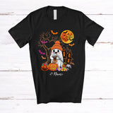 MacnyStore - Personalized Custom Name Witch Boo Drink Coffee; Humorous Halloween Moon Ghost T-Shirt
