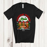 MacnyStore - Personalized Custom Name Assistant Teacher Crew 2025; Amazing Christmas Three Reindeers; Family T-Shirt