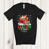 MacnyStore - Personalized Custom Name Cousin Crew; Lovely Christmas Chicken On Pickup Truck; Farmer Family T-Shirt