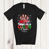 MacnyStore - Personalized Custom Name Cousin Crew; Lovely Christmas Cow On Pickup Truck; Farmer Family T-Shirt