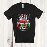 MacnyStore - Personalized Custom Name Cousin Crew; Lovely Christmas Goose On Pickup Truck; Farmer Family T-Shirt