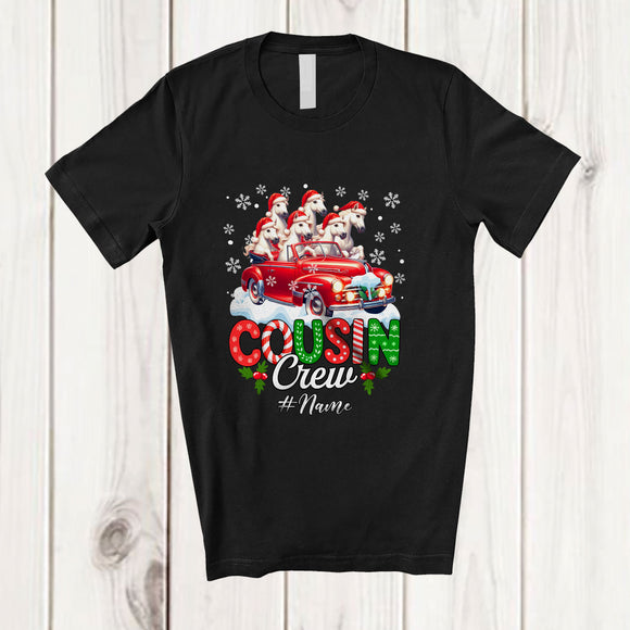 MacnyStore - Personalized Custom Name Cousin Crew; Lovely Christmas Horse On Pickup Truck; Farmer Family T-Shirt