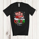 MacnyStore - Personalized Custom Name Cousin Crew; Lovely Christmas Pig On Pickup Truck; Farmer Family T-Shirt