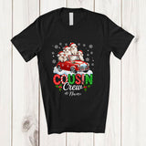 MacnyStore - Personalized Custom Name Cousin Crew; Lovely Christmas Sheep On Pickup Truck; Farmer Family T-Shirt