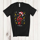 MacnyStore - Personalized Custom Name Santa Music Saxophone; Joyful Christmas Lights Musical Instruments Player T-Shirt