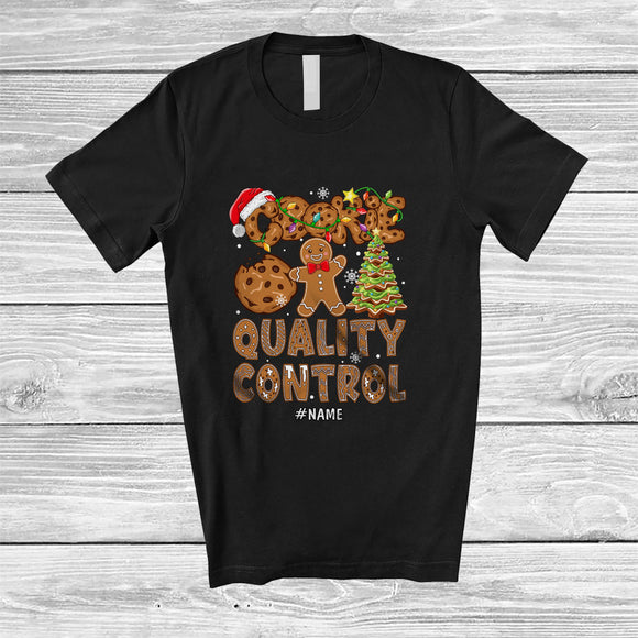 MacnyStore - Personalized Custom Name Cookie Quality Control; Lovely Christmas Gingerbread Baker Baking T-Shirt