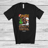 MacnyStore - Personalized Custom Name Cookie Quality Control; Lovely Christmas Bigfoot Snowman Baker Baking T-Shirt