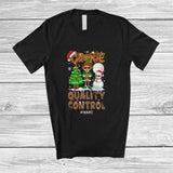 MacnyStore - Personalized Custom Name Cookie Quality Control; Lovely Christmas Elf Snowman Baker Baking T-Shirt