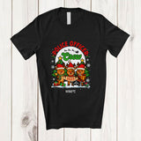 MacnyStore - Personalized Custom Name Police Officer Crew 2025; Amazing Christmas Three Reindeers; Family T-Shirt