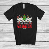 MacnyStore - Personalized Custom Name Just A Jolly Chicken; Adorable Christmas Tree Santa Elf Farm Farmer T-Shirt