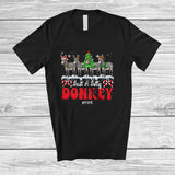 MacnyStore - Personalized Custom Name Just A Jolly Donkey; Adorable Christmas Tree Santa Elf Farm Farmer T-Shirt