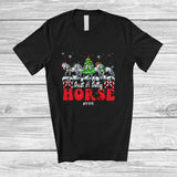 MacnyStore - Personalized Custom Name Just A Jolly Horse; Adorable Christmas Tree Santa Elf Farm Farmer T-Shirt