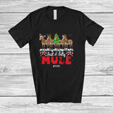 MacnyStore - Personalized Custom Name Just A Jolly Mule; Adorable Christmas Tree Santa Elf Farm Farmer T-Shirt