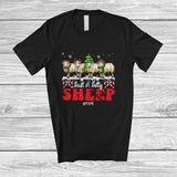 MacnyStore - Personalized Custom Name Just A Jolly Sheep; Adorable Christmas Tree Santa Elf Farm Farmer T-Shirt