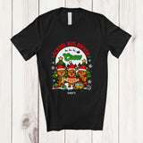 MacnyStore - Personalized Custom Name School Bus Driver Crew 2025; Amazing Christmas Three Reindeers; Family T-Shirt