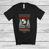 MacnyStore - Personalized Custom Name Gnome Running Team; Amusing Christmas Tree Sweater Runner T-Shirt