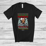 MacnyStore - Personalized Custom Name Gingerbread Running Team; Amusing Christmas Tree Sweater Runner T-Shirt