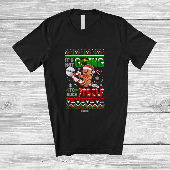 MacnyStore - Personalized Custom Name Not Going To Suck Itself; Joyful Christmas Sweater Gingerbread Candy Cane T-Shirt