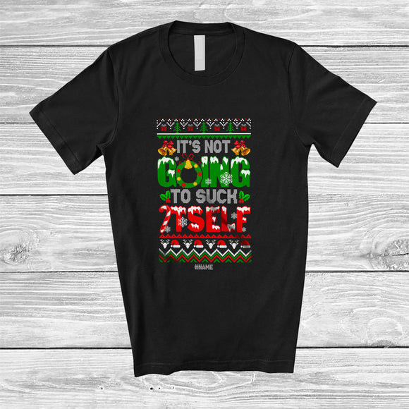 MacnyStore - Personalized Custom Name Not Going To Suck Itself; Joyful Christmas Sweater Adult Dirty Candy Canes T-Shirt