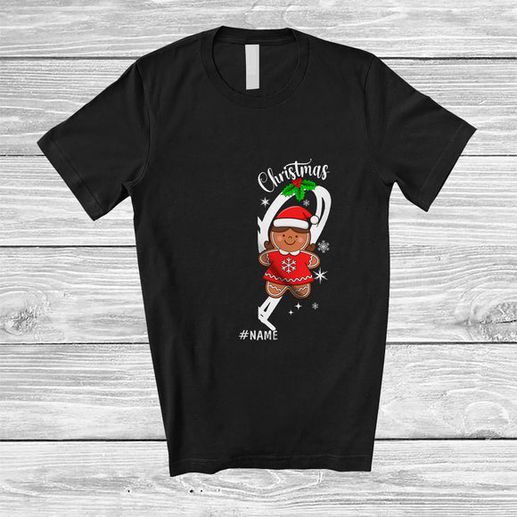 MacnyStore - Personalized Custom Name Merry Christmas; Lovely Gingerbread Heart Shape; Women Couple T-Shirt