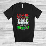 MacnyStore - Personalized Custom Name Chillin' With My Snowmies; Fantastic Christmas Four Snowman Groovy T-Shirt