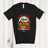 MacnyStore - Personalized Custom Name Teacher Crew 2025; Amazing Christmas Three Reindeers; Family T-Shirt