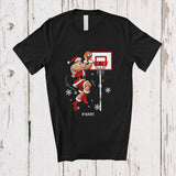 MacnyStore - Personalized Basketball 67; Joyful Christmas Santa Playing Basketball; Custom Name Player T-Shirt