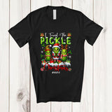 MacnyStore - Personalized Custom Name I Found The Pickle Christmas; Lovely X-mas Three Pickles Family T-Shirt