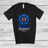 MacnyStore - Personalized Custom Name Diabetes Awareness; Lovely Blue Ribbon Daisy Flower; Family Group T-Shirt
