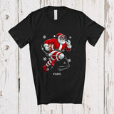 MacnyStore - Personalized Football 67; Joyful Christmas Santa Playing Football; Pajamas Custom Name Player T-Shirt
