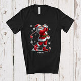 MacnyStore - Personalized Golf 67; Joyful Christmas Santa Playing Golf; Pajamas Custom Name Player T-Shirt