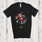 MacnyStore - Personalized Soccer 67; Joyful Christmas Santa Playing Soccer; Pajamas Custom Name Player T-Shirt