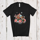 MacnyStore - Personalized Custom Name Gingerbread Riding Monster Truck; Awesome Christmas Baking Baker T-Shirt