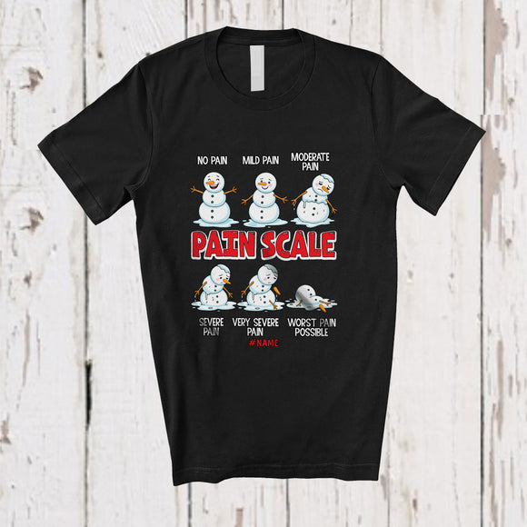 MacnyStore - Personalized Custom Name Pain Scale; Amazing Christmas Snowman Collection Nurse Group T-Shirt