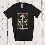 MacnyStore - Personalized Custom Name Rock Skeleton Santa; Scary Christmas Snowing Friends Family T-Shirt