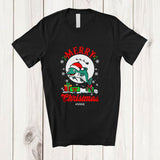 MacnyStore - Personalized Custom Name Merry Christmas; Adorable X-mas Moon Santa Catfish Sea Animal T-Shirt
