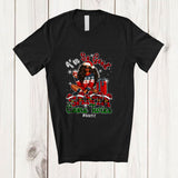 MacnyStore - Personalized Custom Name So Good Santa Came Twice; Merry Christmas Plaid Afro Girl; Family T-Shirt