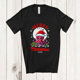 MacnyStore - Personalized Custom Name Merry Christmas; Adorable X-mas Moon Santa Octopus Sea Animal T-Shirt