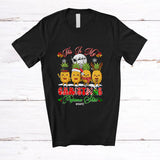 MacnyStore - Personalized Custom Name My Christmas Pajama Shirt; Lovely Santa Snowman Pineapples; Vegan T-Shirt