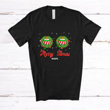 MacnyStore - Personalized Custom Name Merry Titmas; Humorous Christmas Women Ornament Boobs Naughty T-Shirt