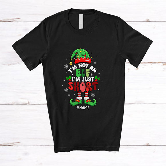 MacnyStore - Personalized Custom Name I'm Not An Elf I'm Just Short; Amazing Christmas Pajama Family T-Shirt
