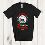 MacnyStore - Personalized Custom Name Merry Christmas; Adorable X-mas Moon Santa Salmon Sea Animal T-Shirt