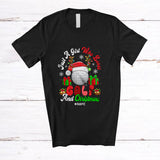 MacnyStore - Personalized Custom Name Girl Who Loves Golf Christmas; Joyful Sport Santa Reindeer Player T-Shirt