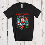 MacnyStore - Personalized Custom Name Christmas With Gnomies; Amazing Three Gnomes Nurse Proud T-Shirt