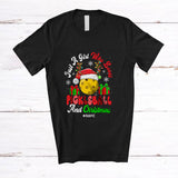 MacnyStore - Personalized Custom Name Girl Who Loves Pickleball Christmas; Joyful Sport Santa Player T-Shirt