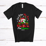 MacnyStore - Personalized Custom Name Girl Who Loves Volleyball Christmas; Joyful Sport Santa Player T-Shirt